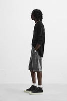 BERMUDA DENIM DÉLAVÉ COUPE BAGGY