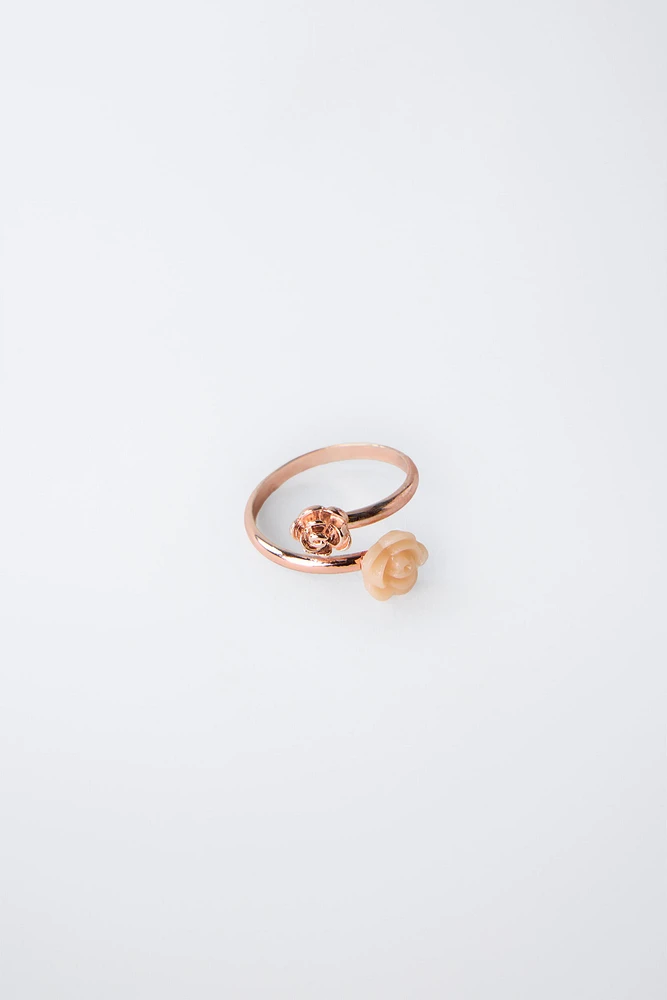FLOWER NECKLACE AND RING TWO-PACK
