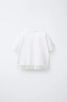 T-SHIRT BRODÉ À FRANGES