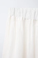 100% LINEN MIDI SKIRT