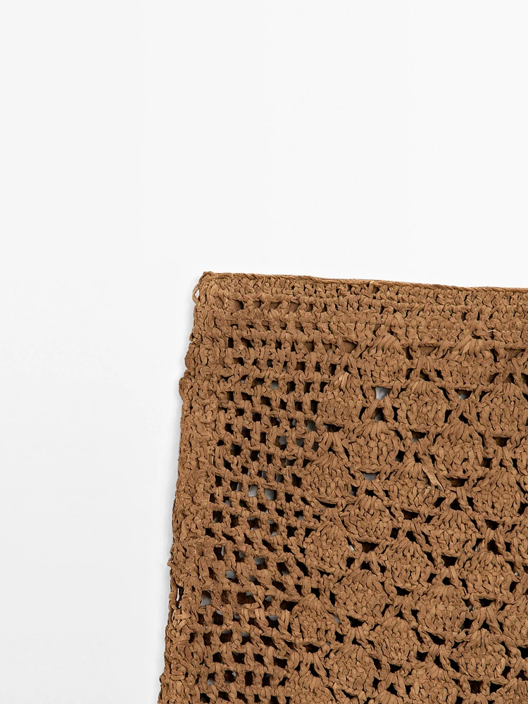 Short crochet cuir finition daim