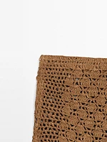 Short crochet cuir finition daim