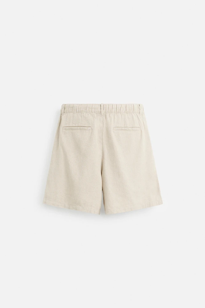 BERMUDA EN COTON ET LIN