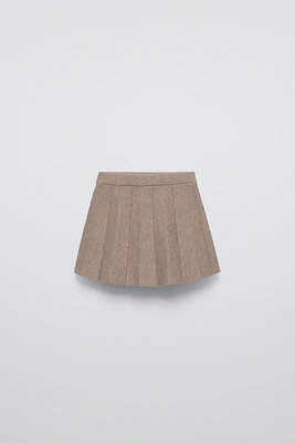 BOX PLEAT KNIT SKIRT