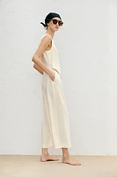 COMBINAISON LONGUE STYLE GILET AVEC LIN
