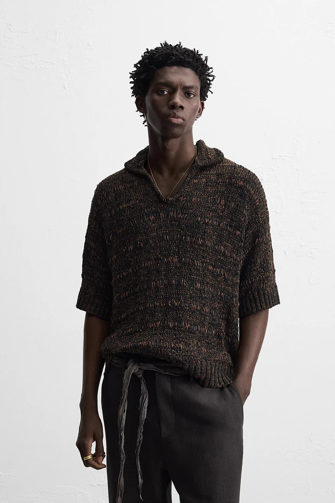 KNIT POLO SHIRT WITH CONTRAST TAPE
