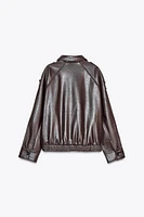 BLOUSON BOMBER MATIÈRE SYNTHÈTIQUE
