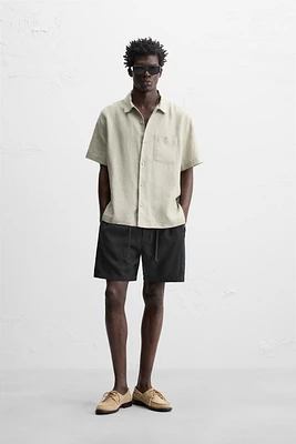 COTTON - LINEN BERMUDA SHORTS