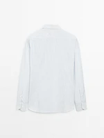 Chemise slim micro-rayures 100 % coton