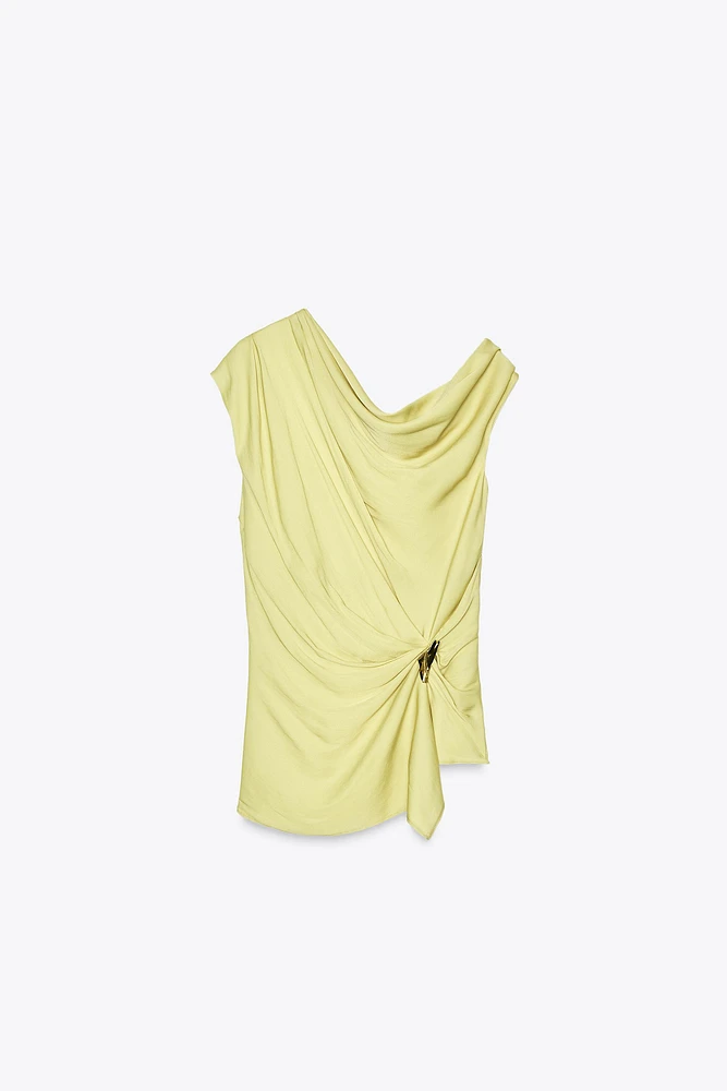 ASYMMETRIC SATIN EFFECT TOP