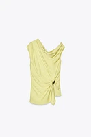 ASYMMETRIC SATIN EFFECT TOP