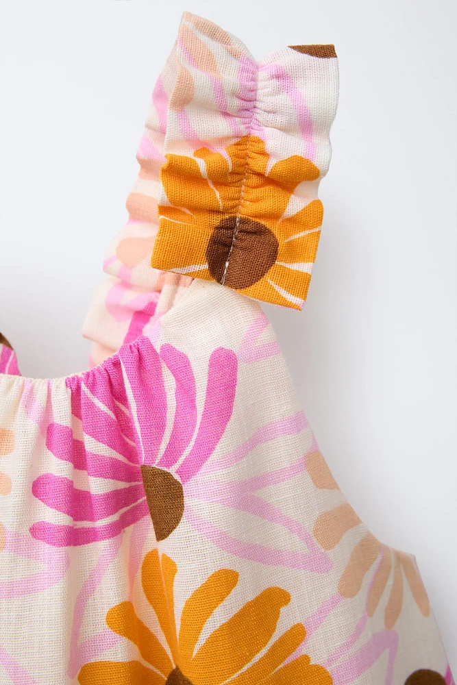 FLORAL LINEN DRESS