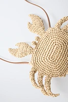 SAC BANDOULIÈRE CRABE EFFET RAPHIA