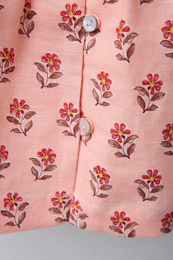 ROBE À FLEURS ET COL BRODÉ