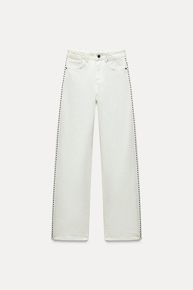 Z1975 STRAIGHT MID-RISE STUDDED JEANS