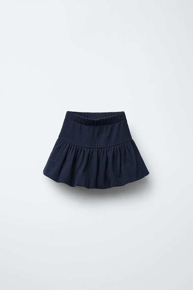 BALLOON PIQUÉ KNIT SKIRT