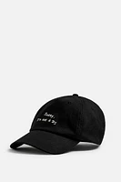 EMBROIDERED TEXT CAP