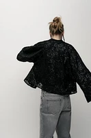 BOW SEQUIN JACKET