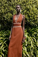 EMBROIDERED MIDI DRESS