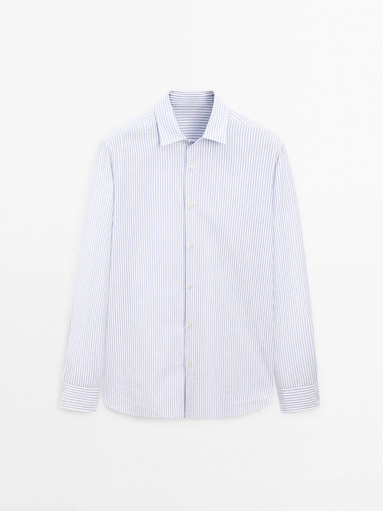 100% cotton regular fit striped shirt