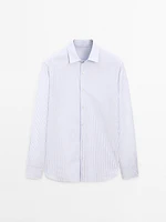 100% cotton regular fit striped shirt