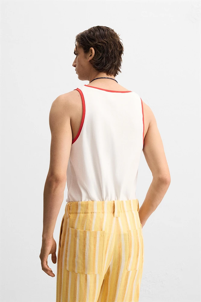 CONTRAST RIB TANK TOP
