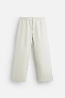 STRIPED COTTON HEMP PANTS
