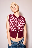 HEART JACQUARD KNIT VEST