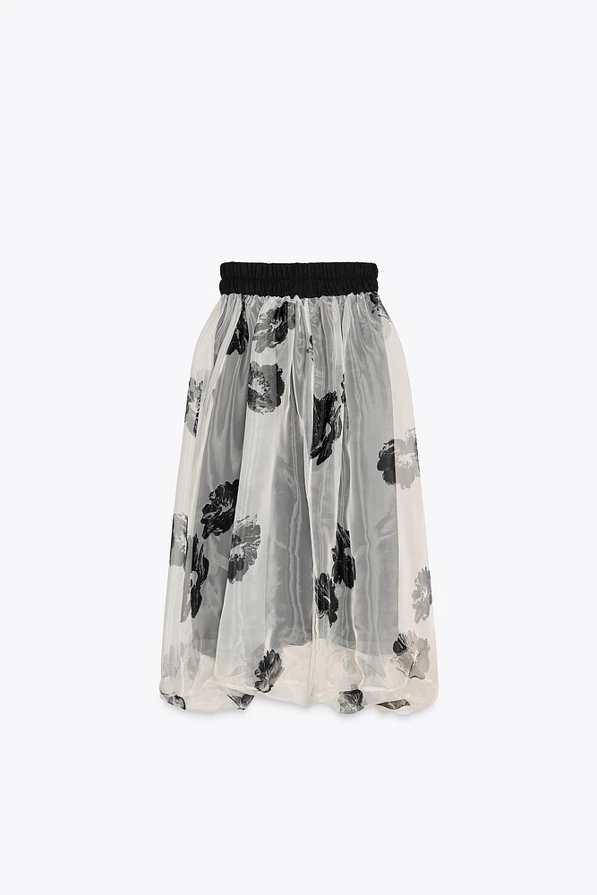 ZW COLLECTION PRINTED ORGANZA DRESS