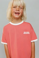 RAISED TEXT PRINT T-SHIRT