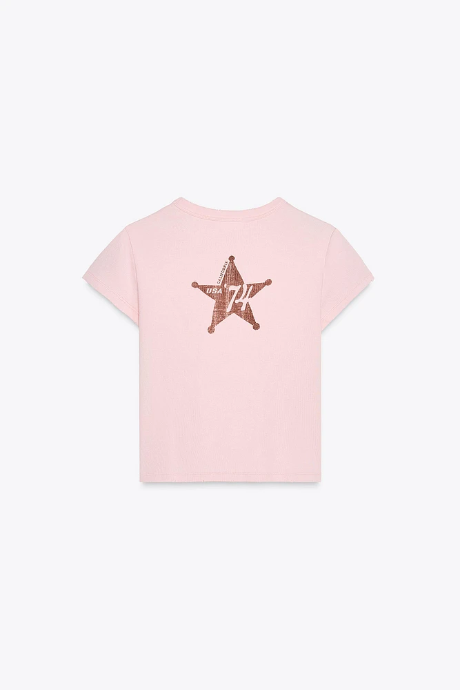 T-SHIRT EN COTON MODAL TEXTE
