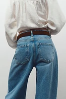 Z1975 HIGH-WAISTED WIDE LEG TAPERED BELTED JEANS