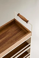 METAL AND WOOD STORAGE CART