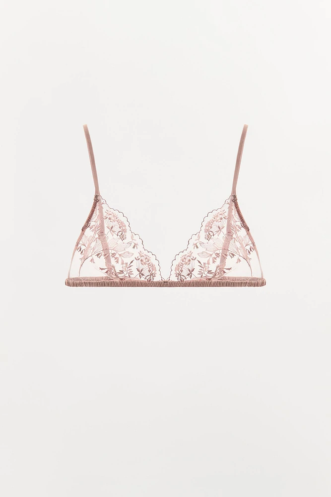 BRALETTE TULLE BRODERIES FLEURIES