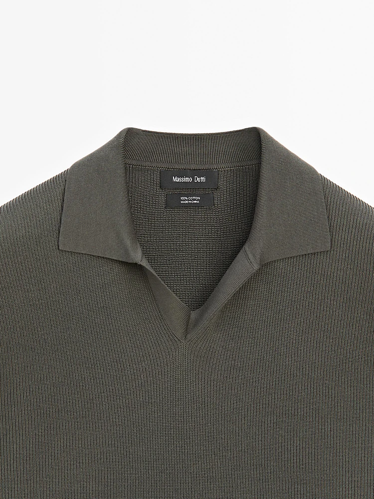 Mercerised cotton short sleeve polo shirt