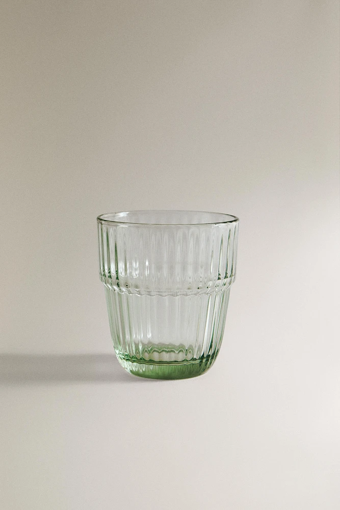 VERRE EN VERRE RECYCLABLE COLORÉ RAYURES