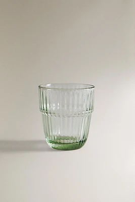 VERRE EN VERRE RECYCLABLE COLORÉ RAYURES