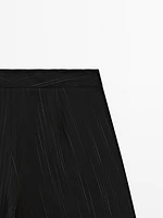 Pantalon à pinces imprimé rayures