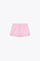 STRIPED GAUZE PAJAMA SHORTS