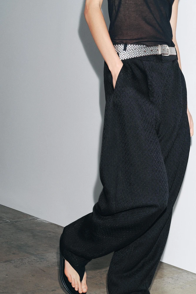 ZW COLLECTION JACQUARD PLEATED PANTS