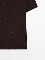 T-shirt with metal studs