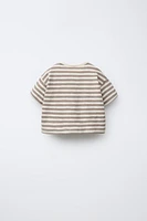 T-SHIRT RUSTIQUE À RAYURES TISSÉES