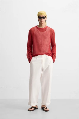 OPEN KNIT T-SHIRT