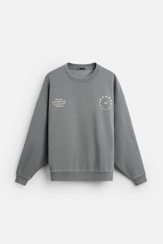 TEXT WASHED SWEATSHIRT