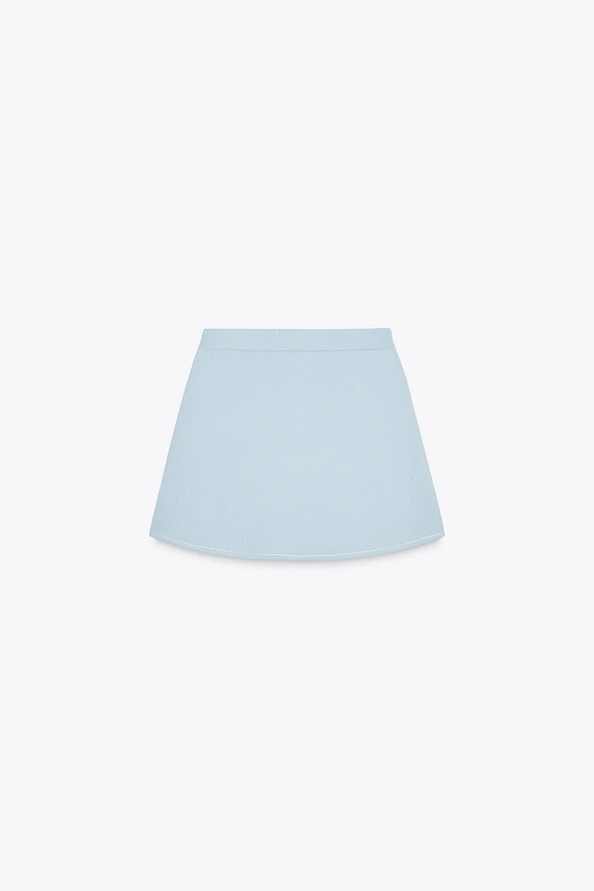 PIPED KNIT MINI SKIRT