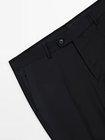 Plain wool suit pants