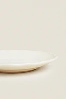 EARTHENWARE SIDE DISH WITH RAISED-DESIGN EDGE