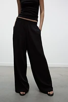 ELASTIC WAIST WIDE LEG PANTS