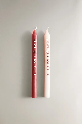 LOT BOUGIES ALLONGÉES LUMIÈRE (LOT DE 2)
