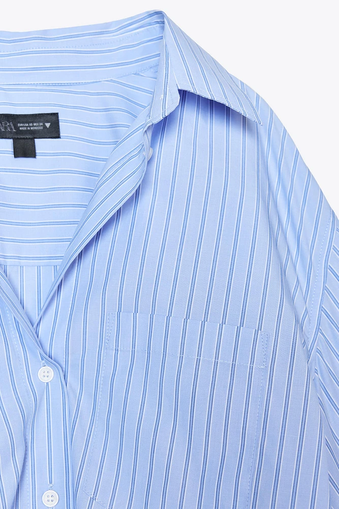STRIPED OVERSIZED POPLIN SHIRT